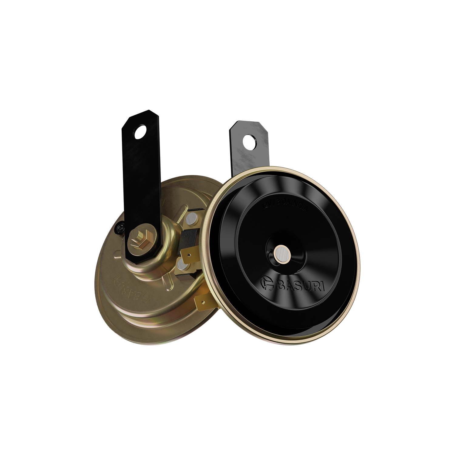 Basuri Dual Classic 92mm High-Low Tone Electric Horn 12V | 370/450 Hz | 115 dB | Set of 2