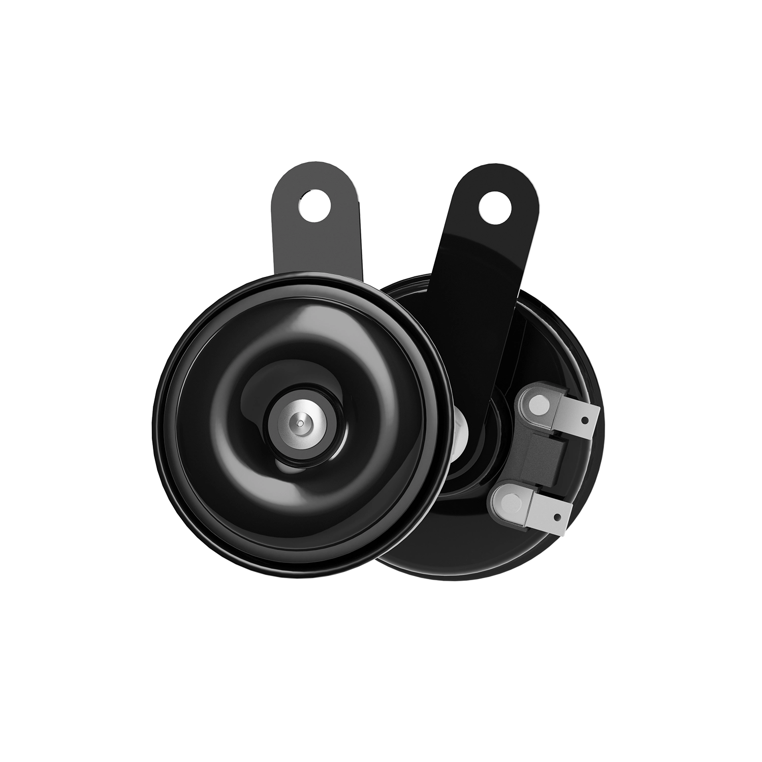 BASURI Black Thunder 77mm HL Tone Horn 12V | Super Loud Dual Tone Electric Horn Set for Cars, SUVs, Jeeps, Pickups & Trucks | Universal Heavy Duty Black Horn