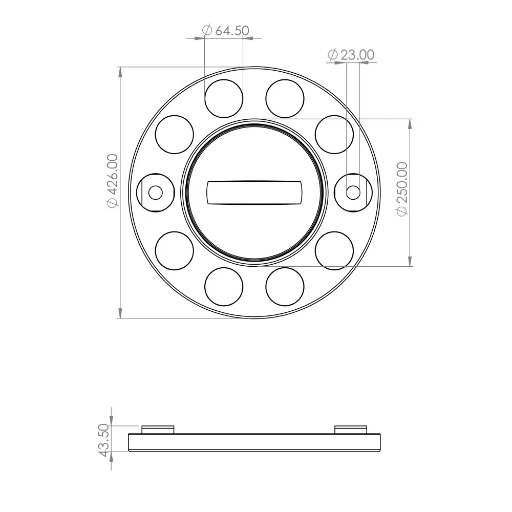 Close Center Wheel Trim – 10 Stud Yellow - Image 6