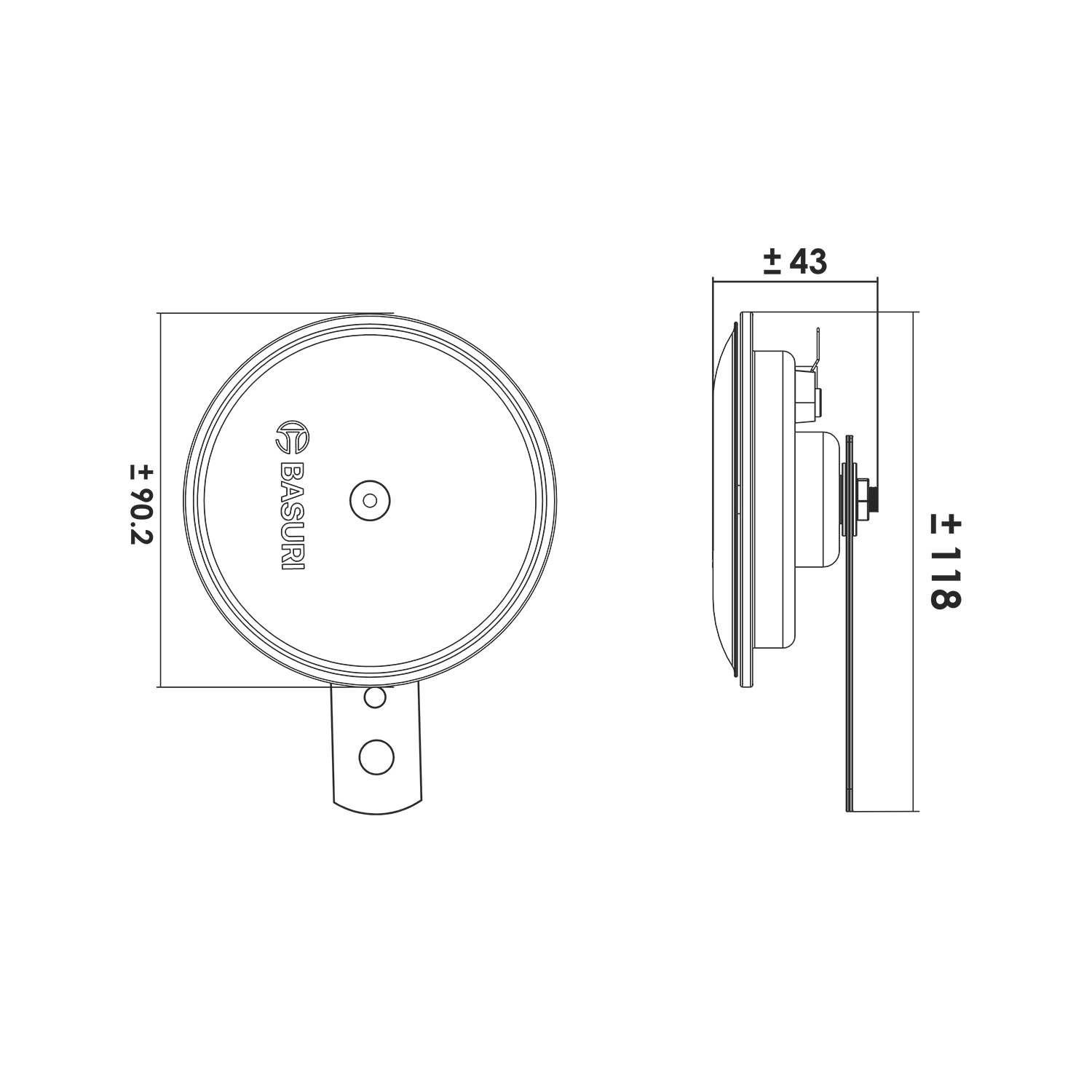 Basuri Day Light 82mm High Tone Single Electric Horn 12V | 350 Hz | 105-110 dB - Image 6