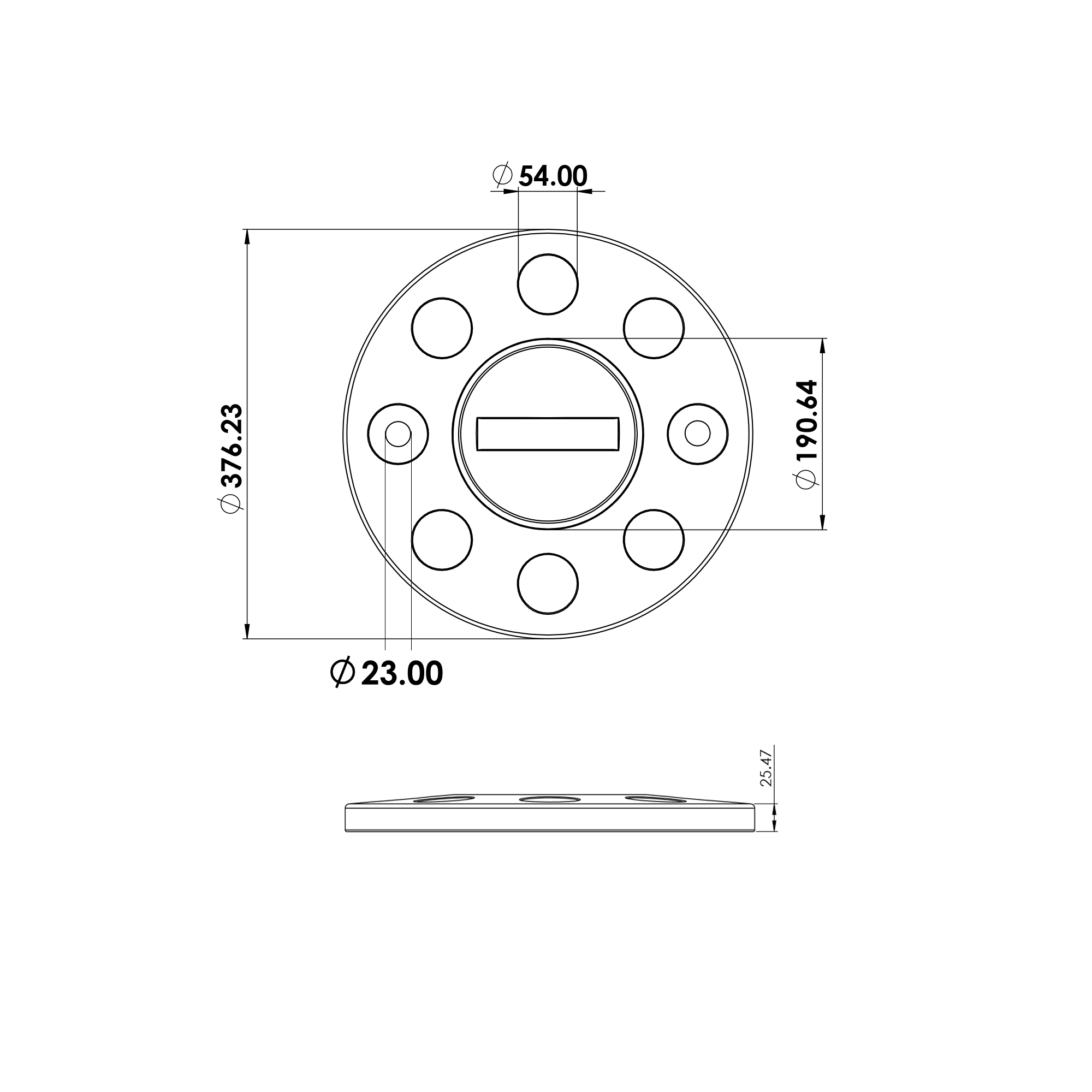 Close Center Wheel Trim 8 Stud Black - Image 4