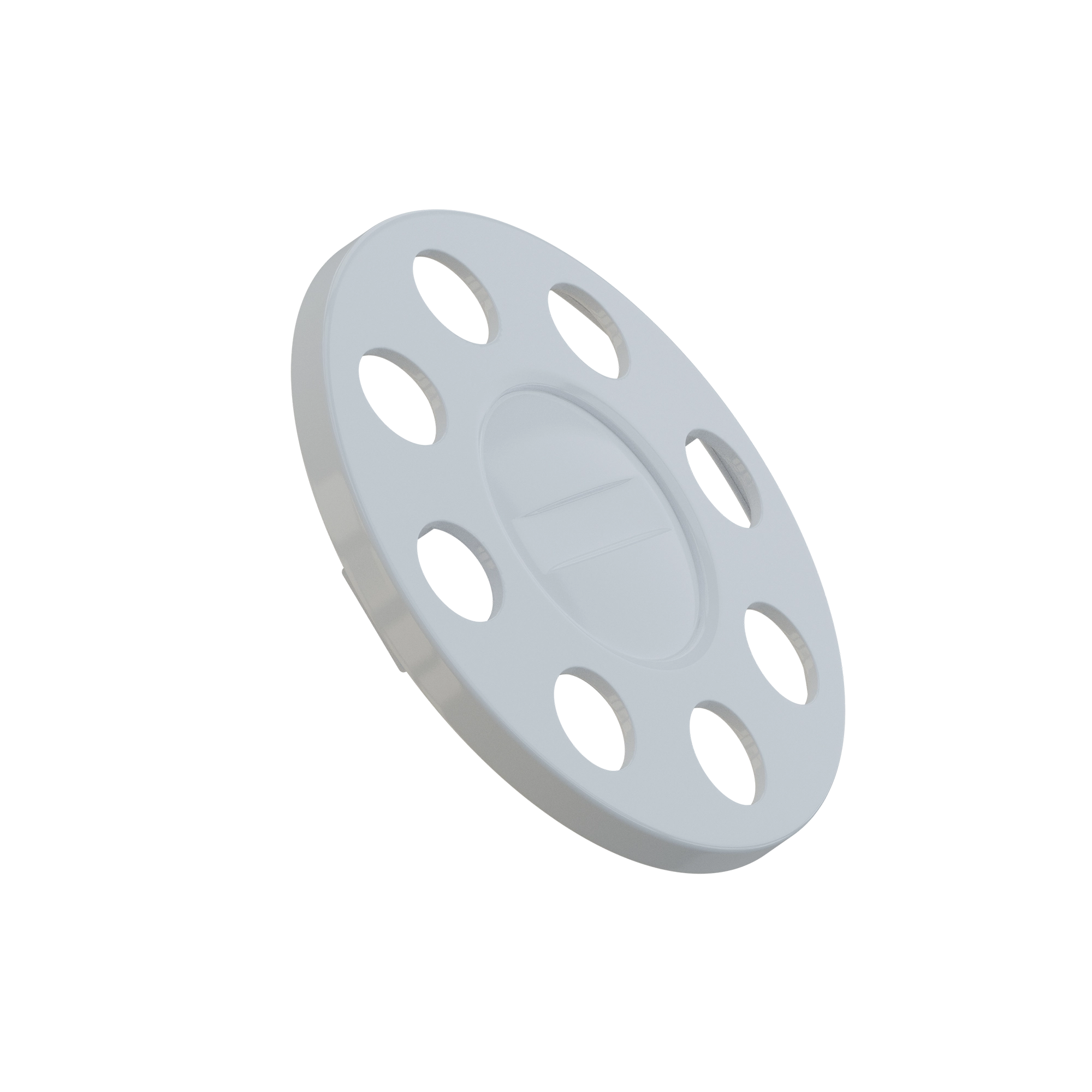 Close Center Wheel Trim 8 Stud White