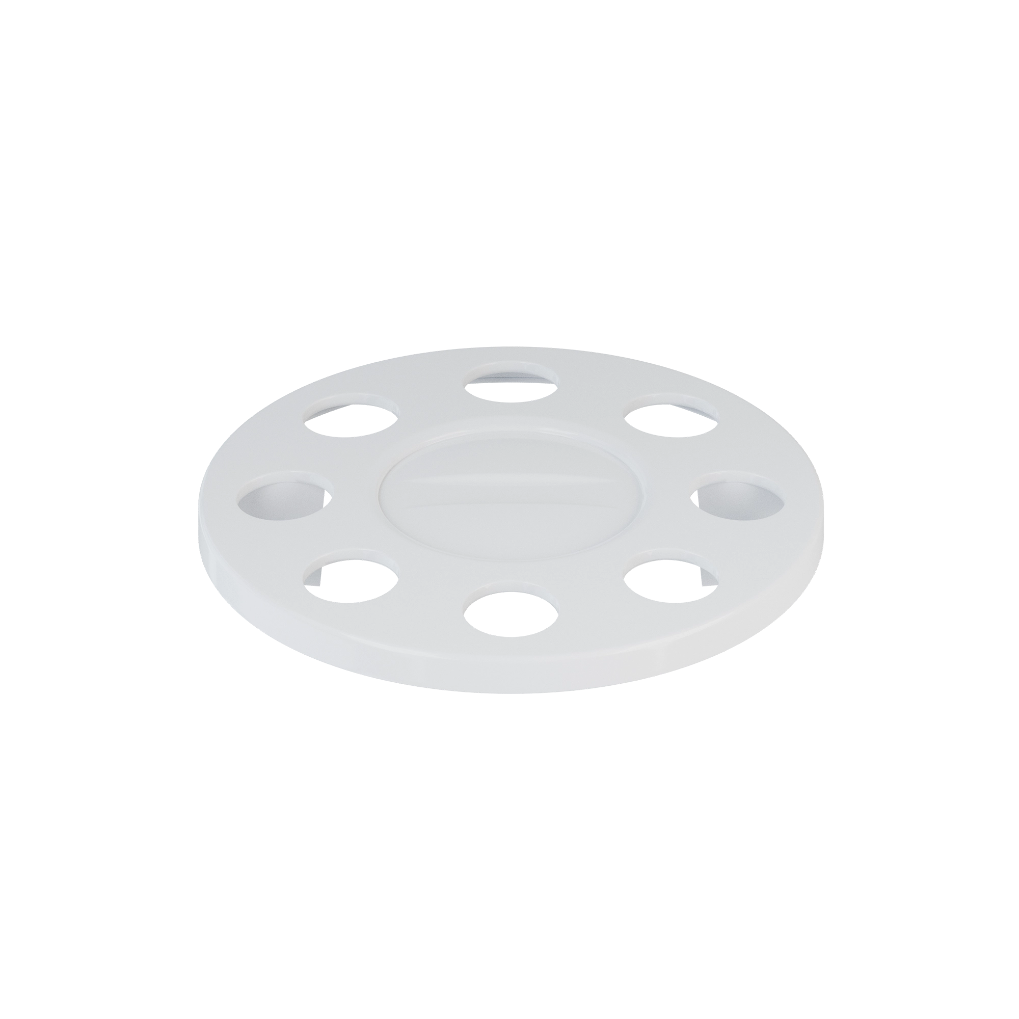 Close Center Wheel Trim 8 Stud White - Image 3